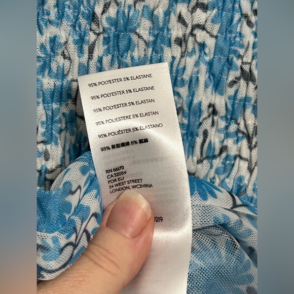 Maeve Anthropologie Ashton Smocked Peplum Blouse Cottagecore Peasant Floral - Picture 9 of 10